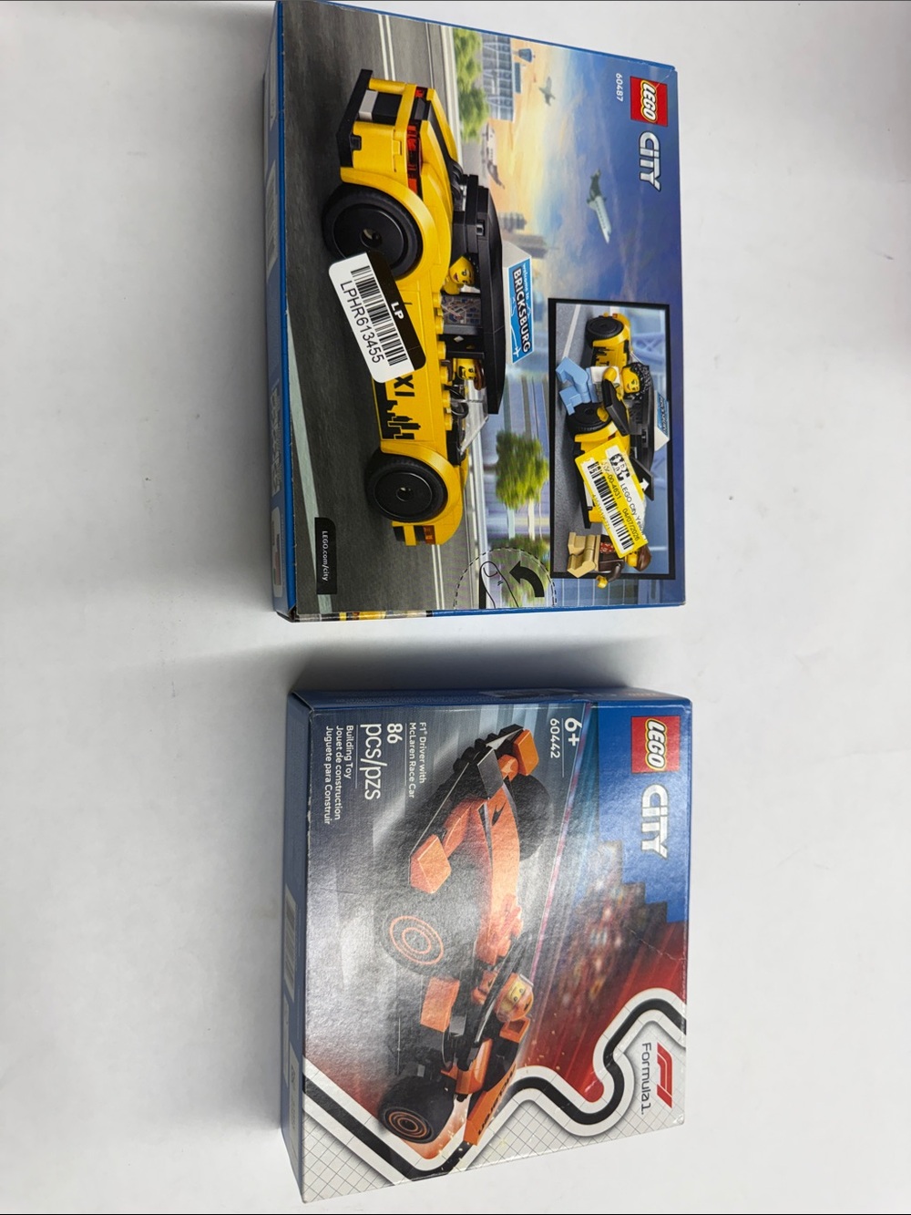 NEW Lego Pair of City Taxi and a F1 Driver Building Set Both in Sealed Boxes